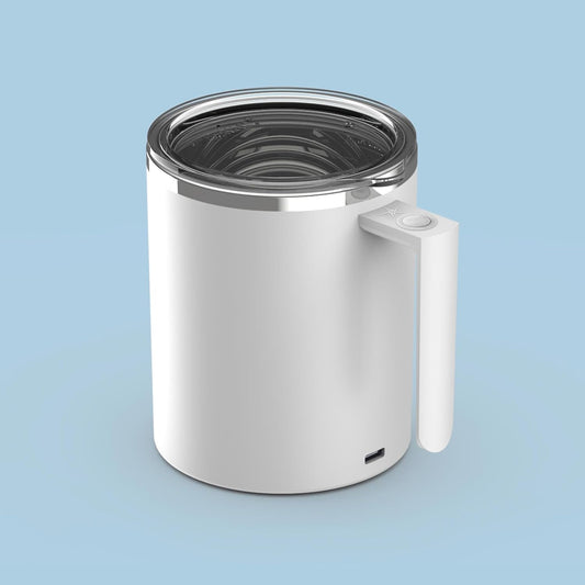 Electric Self-Stirring Coffee Mug 12.2 Oz with Magnetic Stirring Technology and Anti-Sedimentation Feature, Rechargeable Travel Cup for Coffee, Milk, and Hot Cocoa (White)